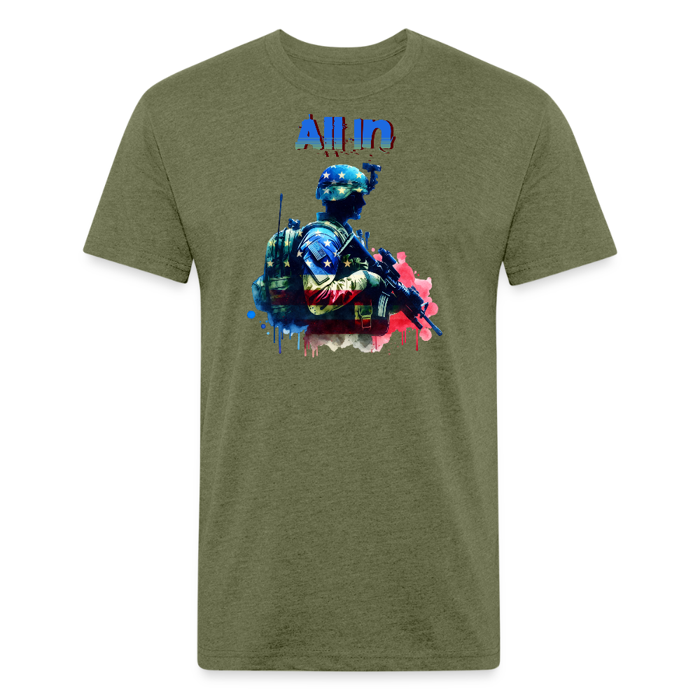 Fitted Cotton/Poly T-Shirt by Next Level - heather military green