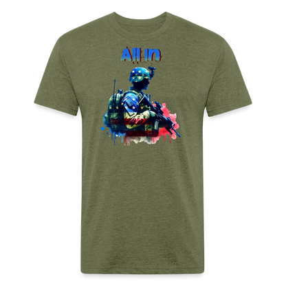 Fitted Cotton/Poly T-Shirt by Next Level - heather military green
