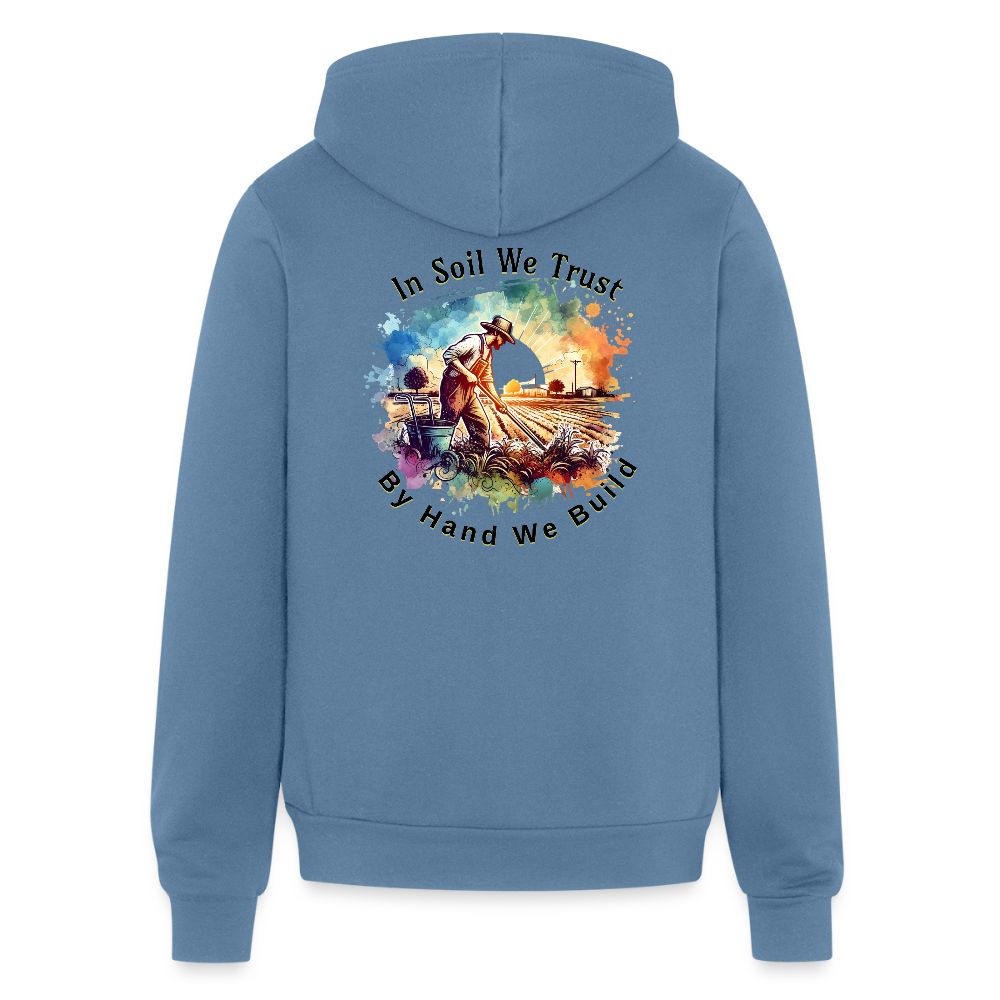 Bella + Canvas Unisex Full Zip Hoodie - steel blue