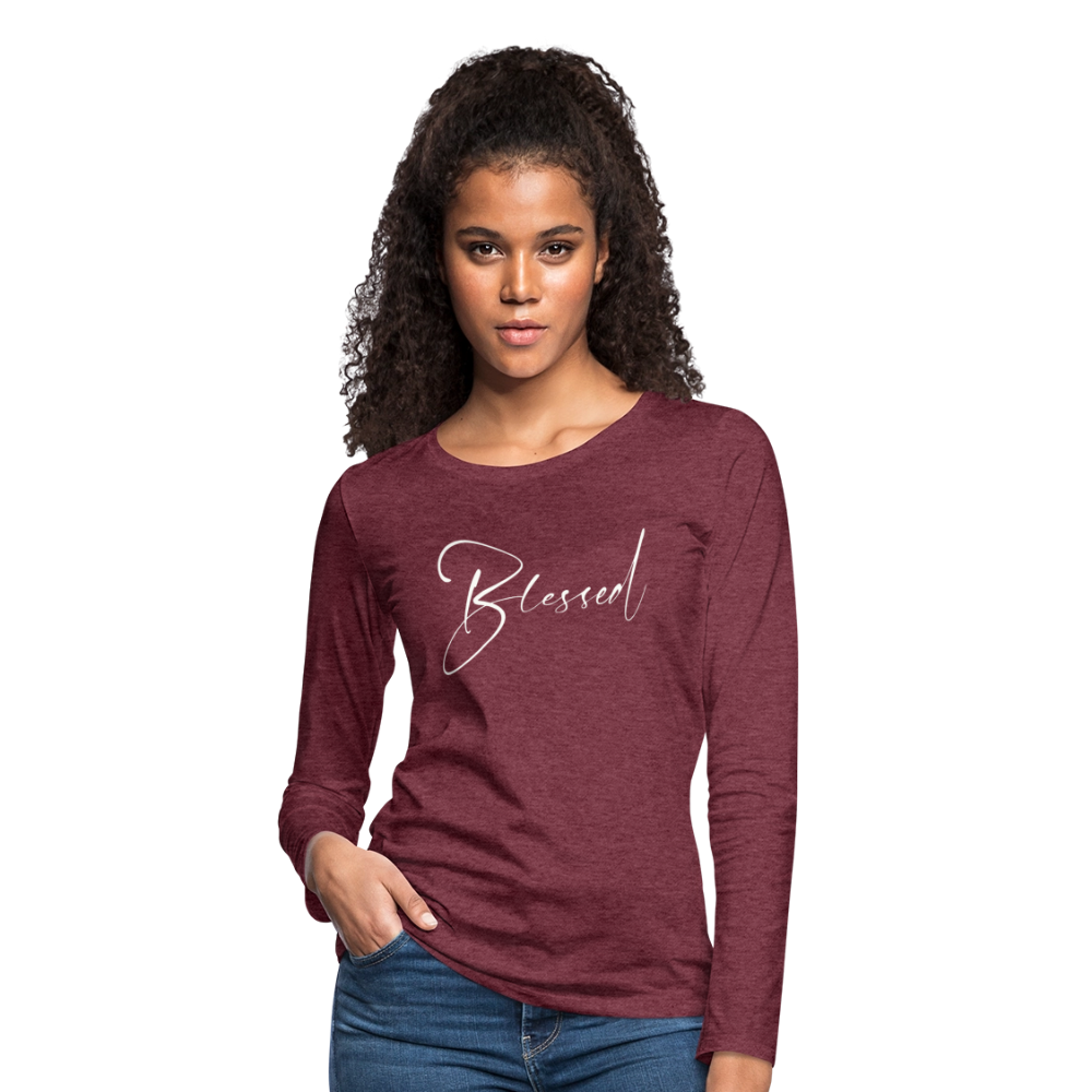 Women's Premium Long Sleeve T-Shirt - heather burgundy