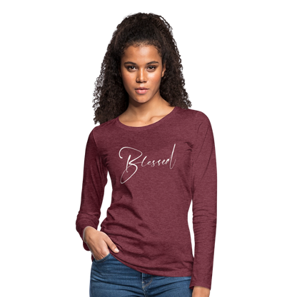 Women's Premium Long Sleeve T-Shirt - heather burgundy