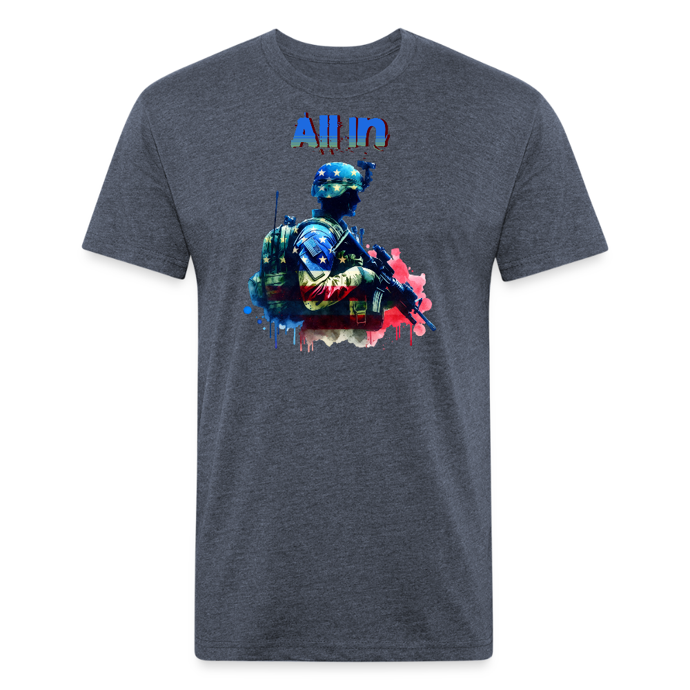 Fitted Cotton/Poly T-Shirt by Next Level - heather navy