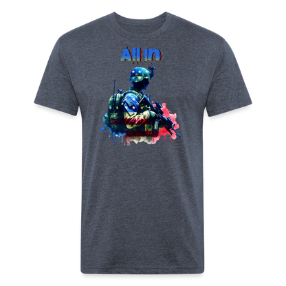 Fitted Cotton/Poly T-Shirt by Next Level - heather navy