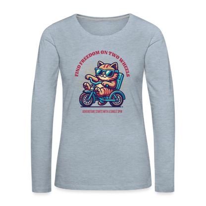 Women's Premium Long Sleeve T-Shirt - heather ice blue