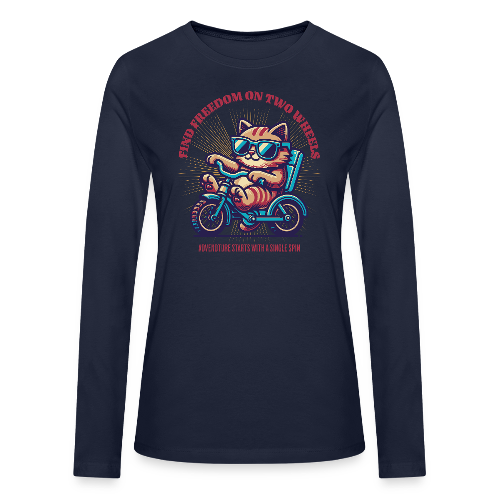 Bella + Canvas Women's Long Sleeve T-Shirt - navy