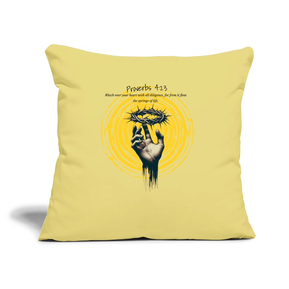 Throw Pillow Cover 18” x 18” - washed yellow