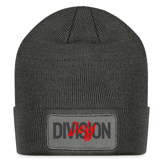 Patch Beanie - charcoal grey