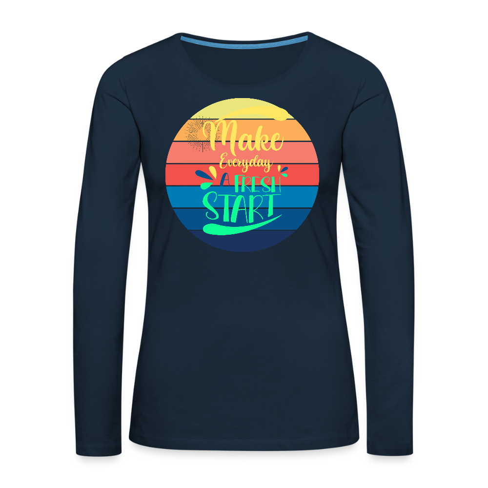 Women's Premium Long Sleeve T-Shirt - deep navy