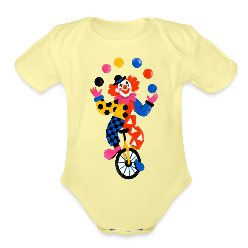 Organic Short Sleeve Baby Bodysuit - washed yellow