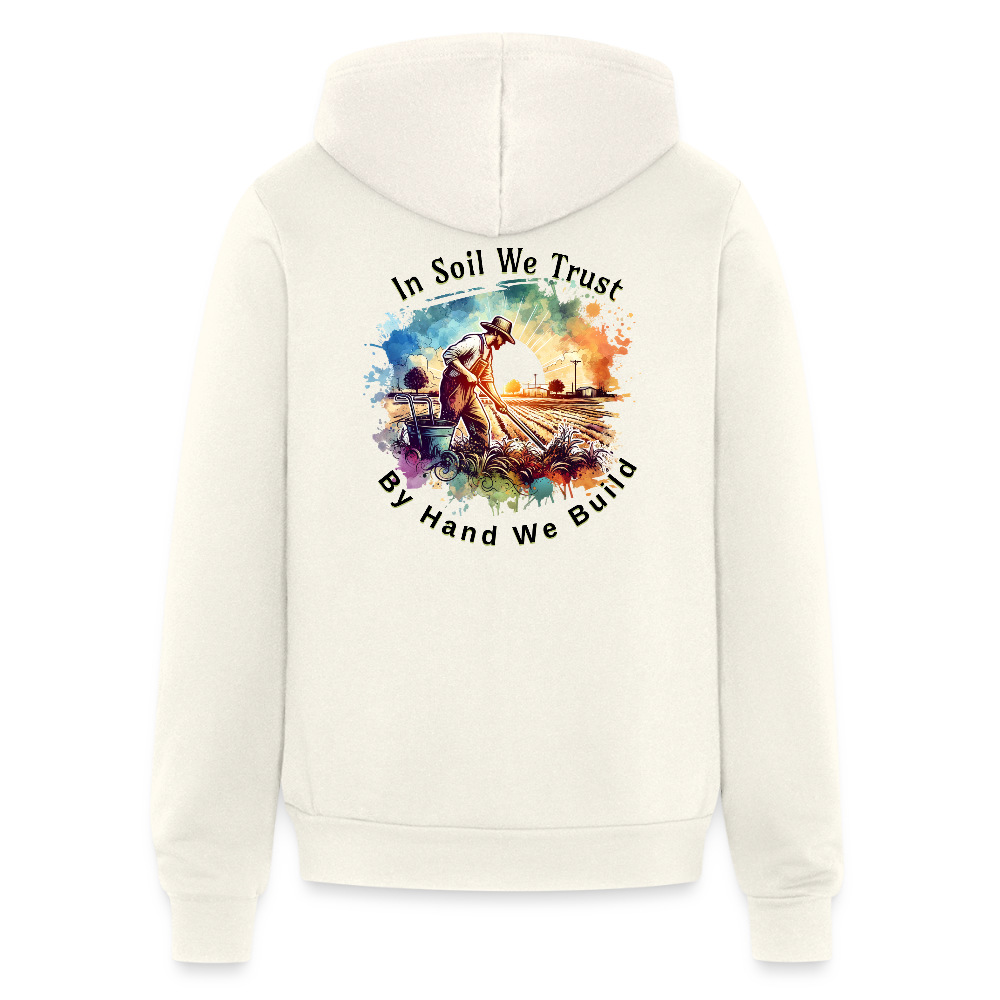 Bella + Canvas Unisex Full Zip Hoodie - vintage white