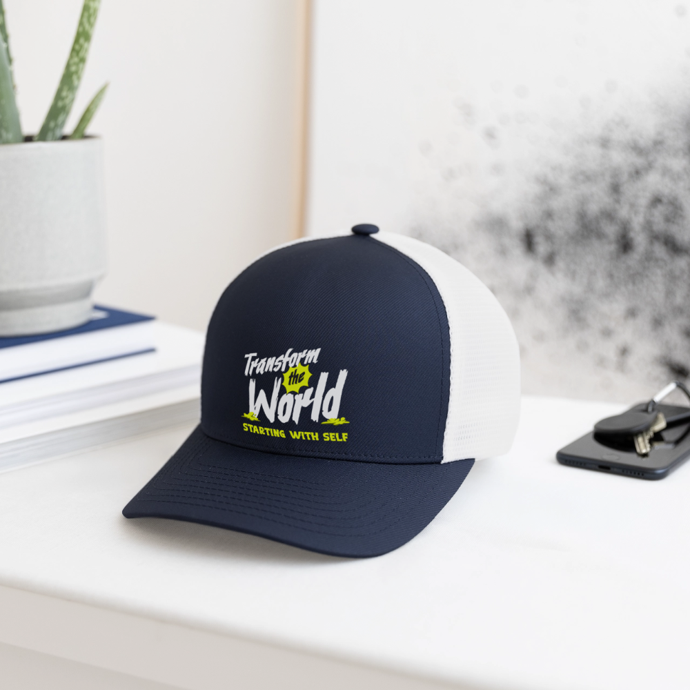 Flexfit Fitted Baseball Cap - navy/white