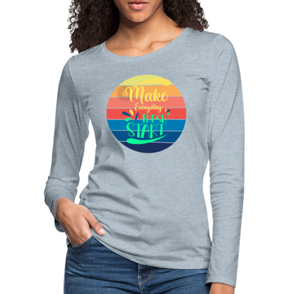 Women's Premium Long Sleeve T-Shirt - heather ice blue