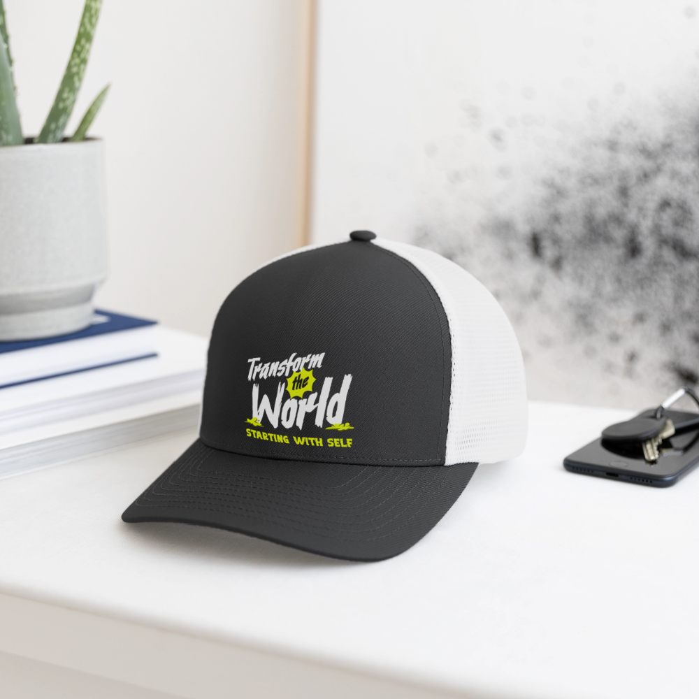 Flexfit Fitted Baseball Cap - dark gray/white