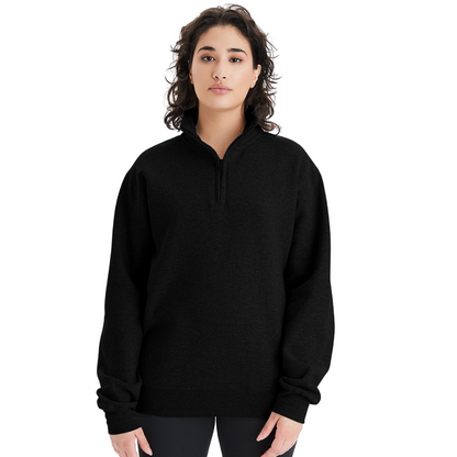Champion Unisex 1/4 Zip Pullover Sweatshirt - black