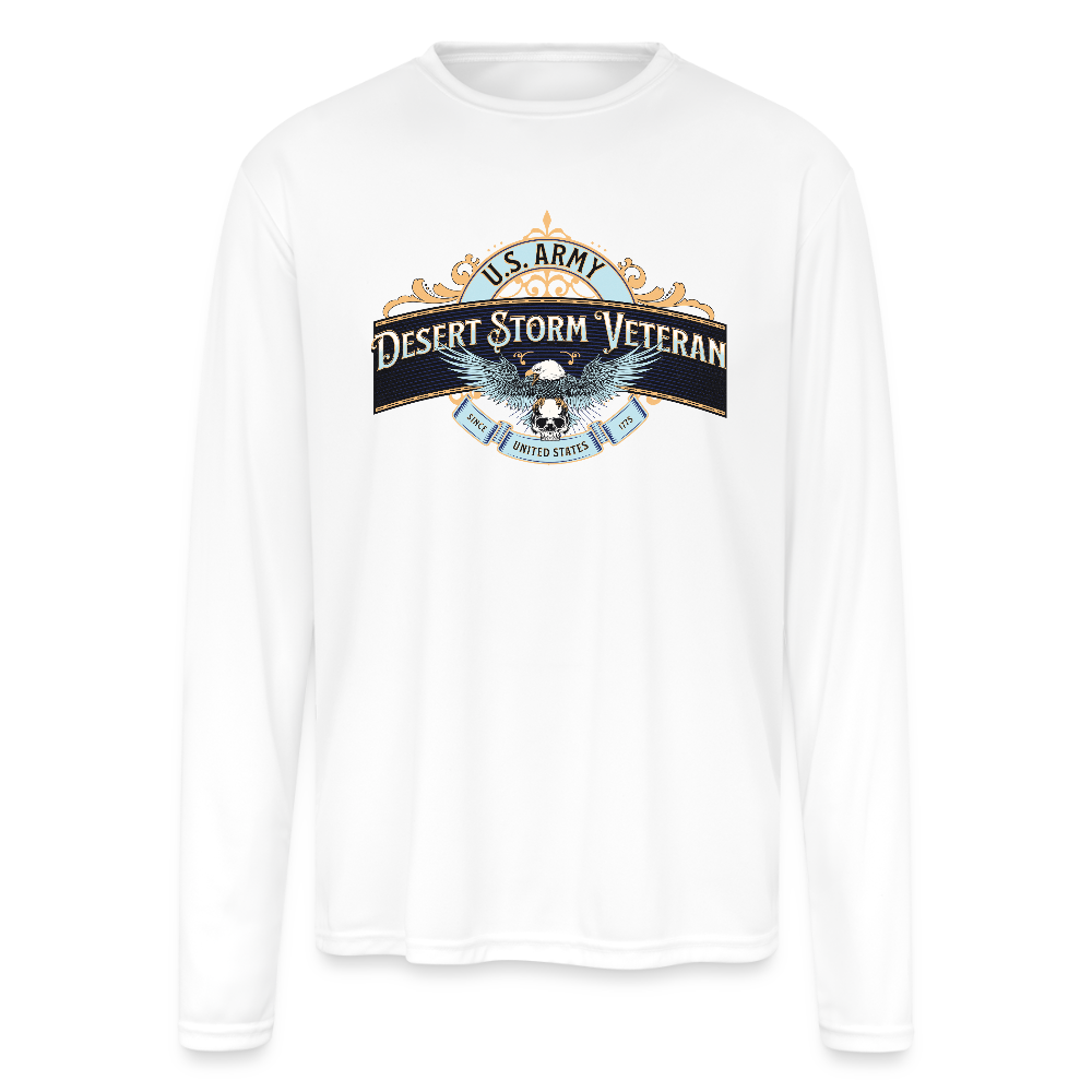Men's Moisture Wicking Performance Long Sleeve T-Shirt - white