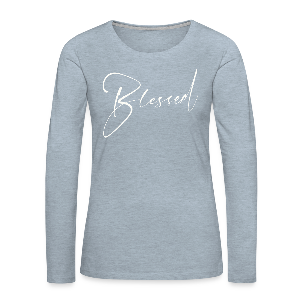 Women's Premium Long Sleeve T-Shirt - heather ice blue
