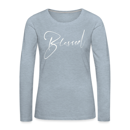 Women's Premium Long Sleeve T-Shirt - heather ice blue
