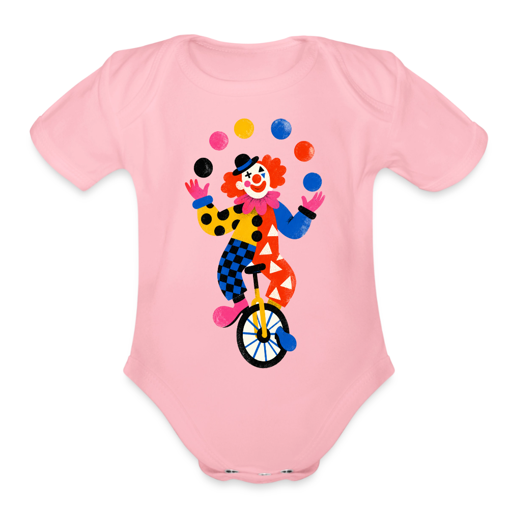 Organic Short Sleeve Baby Bodysuit - light pink