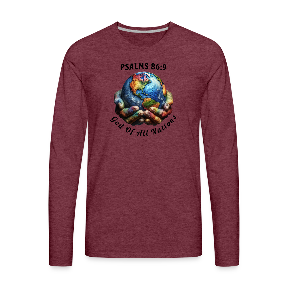 Men's Premium Long Sleeve T-Shirt - heather burgundy