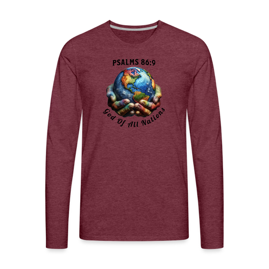 Men's Premium Long Sleeve T-Shirt - heather burgundy